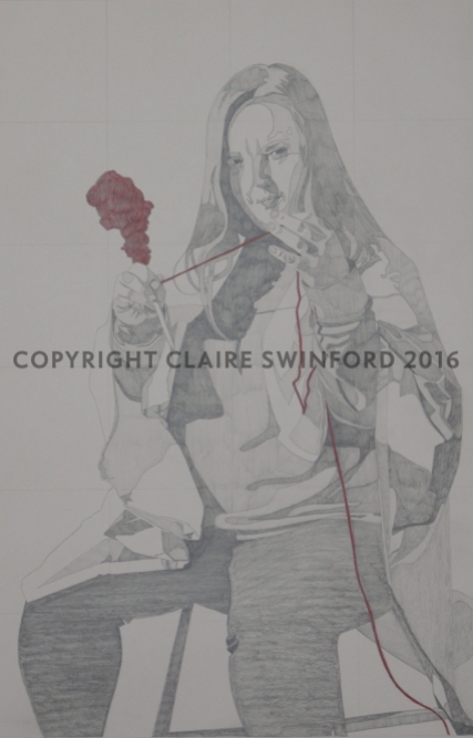 Study: Clotho | 2016 | Graphite and colored pencil on 90lb Stonehenge paper, 24x16" | SOLD